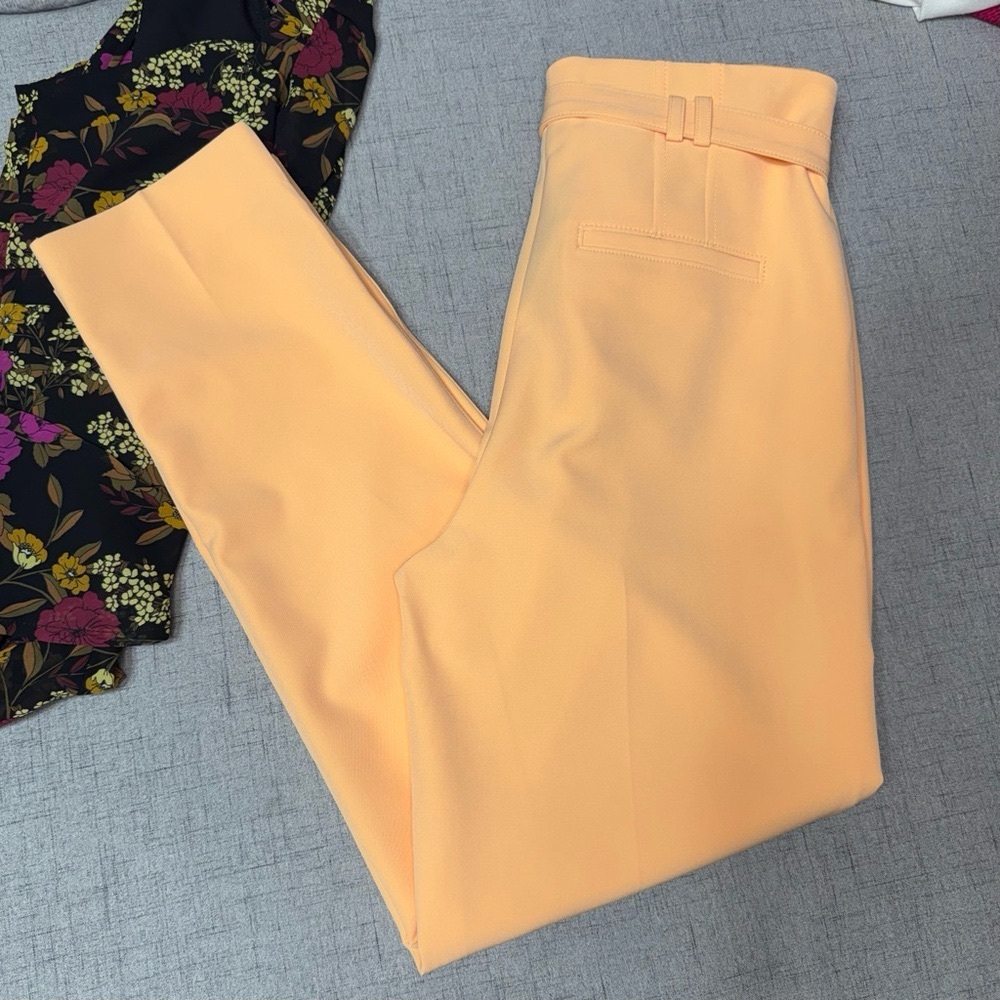 White House Black Market Belted Tapered Ankle Fluid Pant Dress Pants Size 4 NWT - Picture 12 of 16